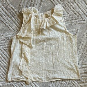 Ulla Johnson Cream Ruffled Blouse